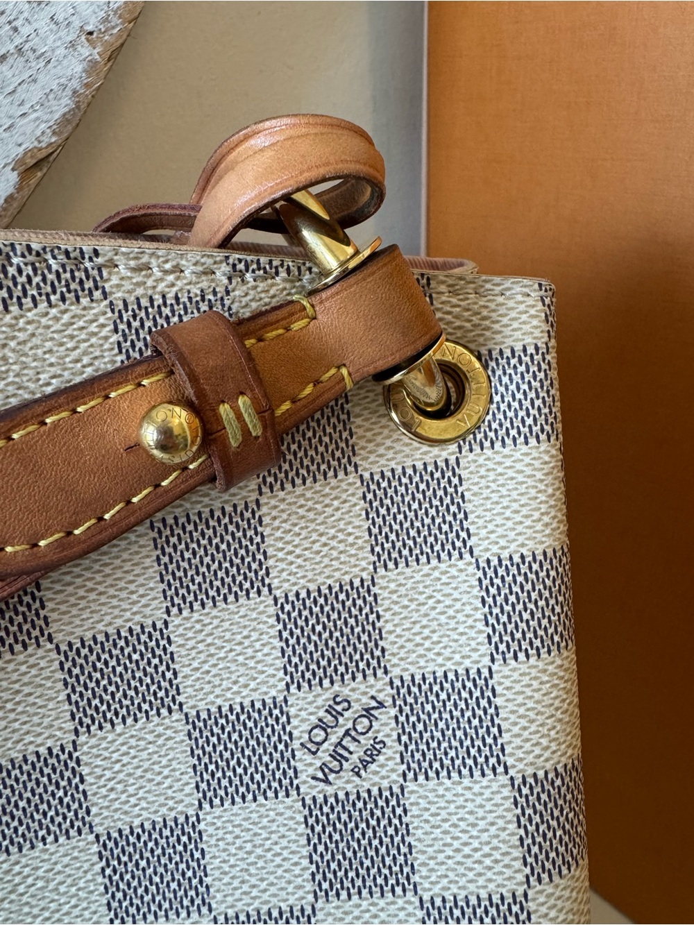 Louis Vuitton GRACEFUL Damier Azur Tote Purse Hobo With Box + Dust Bag - Picture 12 of 15